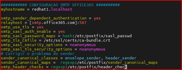 Configurando SMTP do Office 365 no Postfix