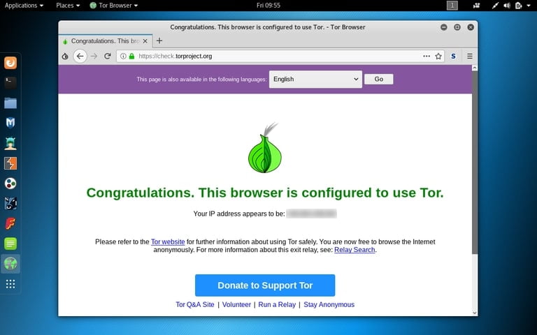 Pronto agora podemos navegar utilizando o Tor Browser no Kali Linux