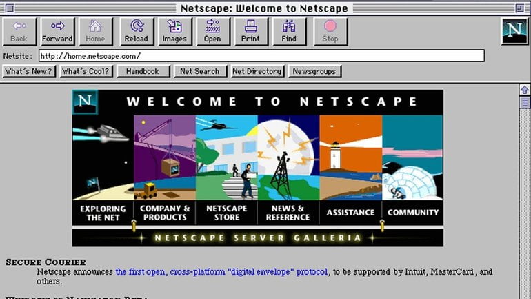 Netscape World Wide Web anos 90