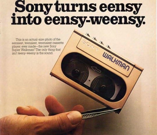 Sony tornou a música portátil na década de 80 com o Walkman