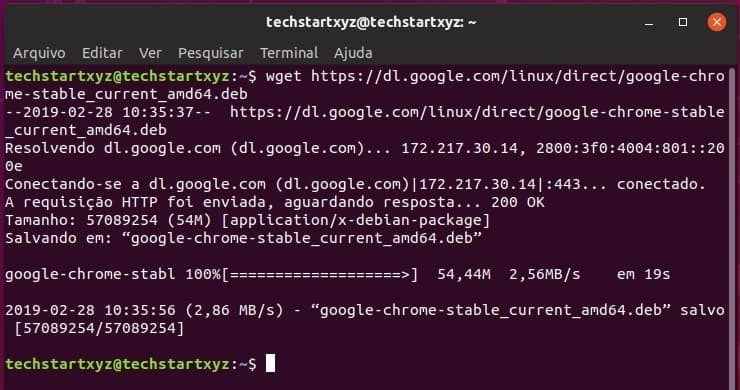 Como instalar o google chrome no ubuntu cosmic cuttlefish terminal