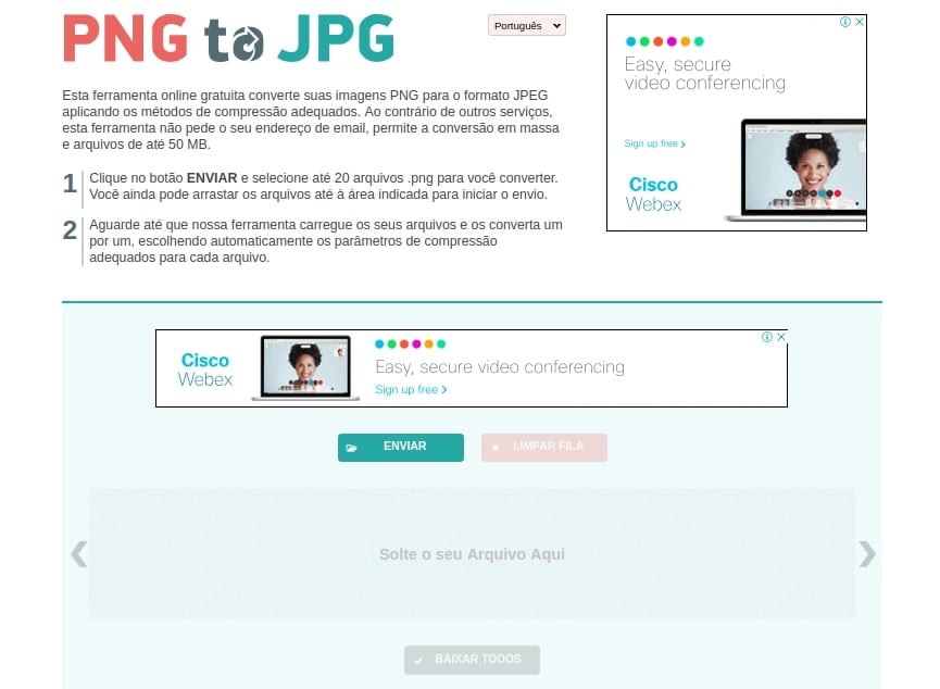 Como converter imagens PNG para JPG online