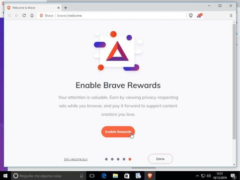 Sistema de recompensas do Brave