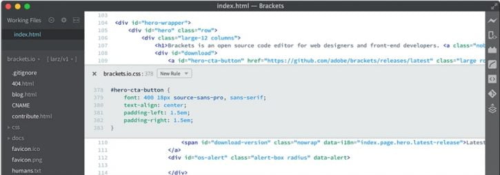 Brackets Editor HTML para Linux