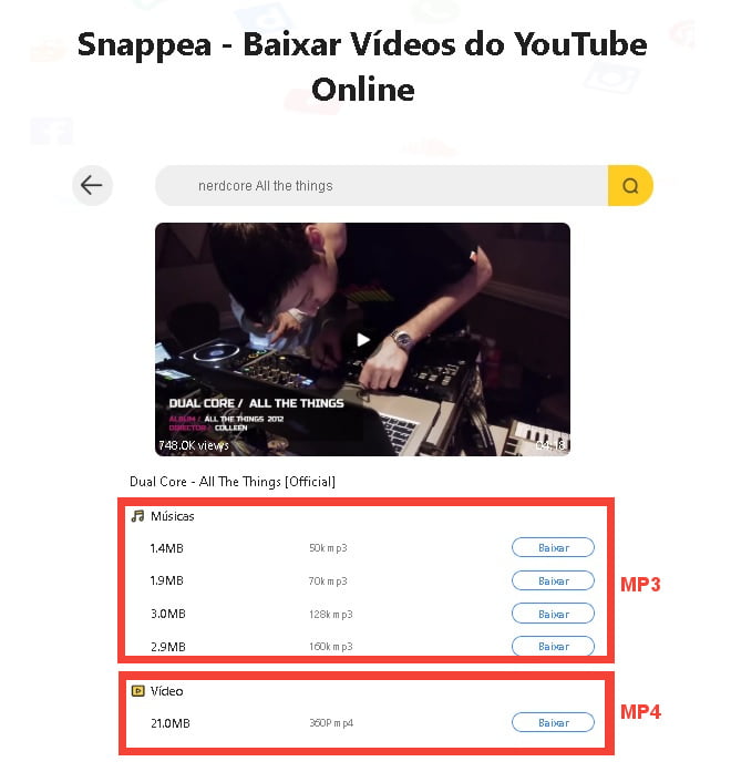 Baixando MP4 e MP3 do YouTube