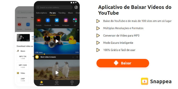 Como baixar músicas do YouTube usando o Snappea