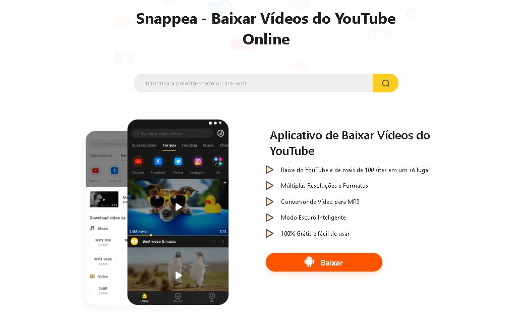 Snappea baixar músicas do YouTube