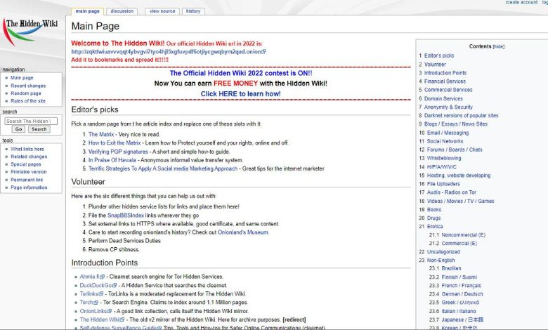 The Hidden Wiki é um diretório de links da Deep Web que reúne os mais variados sites da rede onion.