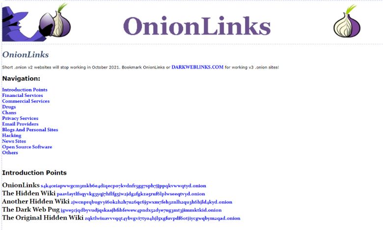 OnionLinks is a directory of Deep Web links.