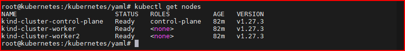 Comando para verificar os nodes do cluster Kubernetes utilizando o Kind.