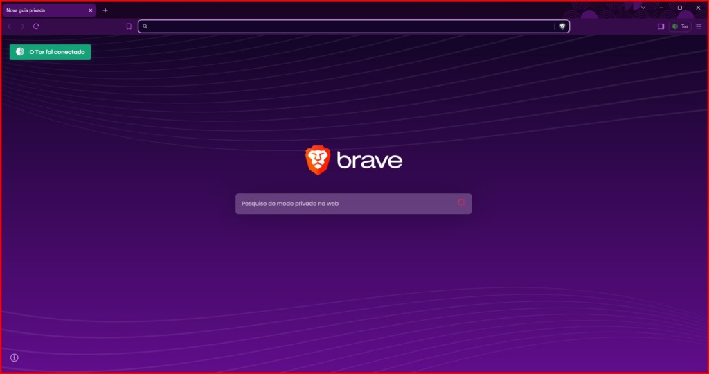Acesso a Rede Tor utilizando o Navegador Brave.