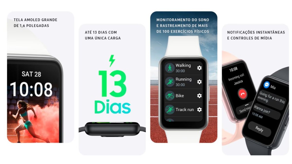 Samsung Galaxy Fit 3 mede frequência cardíaca, monitora o sono e acompanha os níveis de oxigênio no sangue (Sp02).