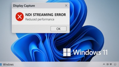 Atualização do Windows trava transmissão via NDI e compromete desempenho.