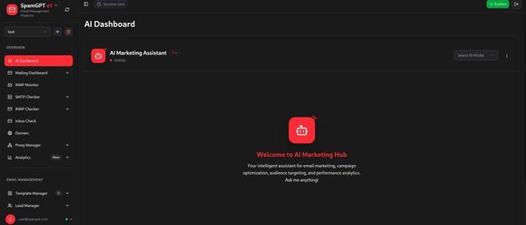 Plataforma de spam-as-a-service SpamGPT.