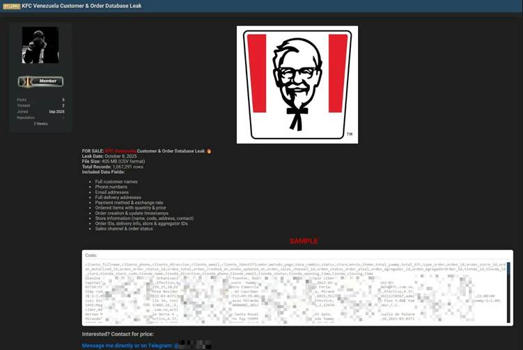 Ataque hacker ao KFC da Venezuela.