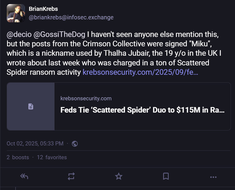 Brian Krebs LAPSUS$ Crimson Collective.