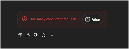 ChatGPT erro too many concurrent requests.