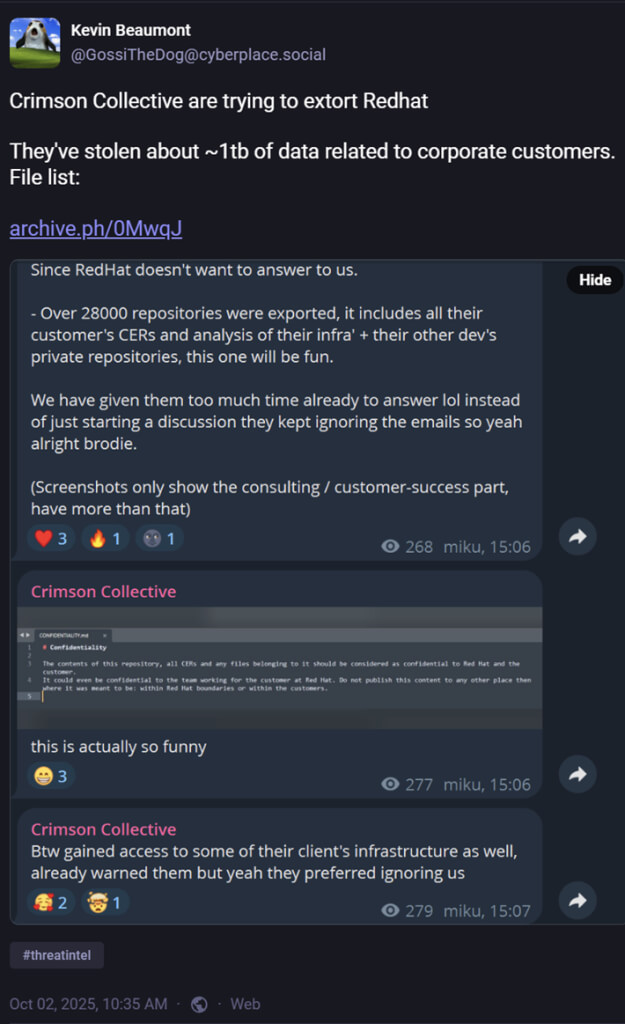 Red Hat Consulting sofre ataque cibernético.