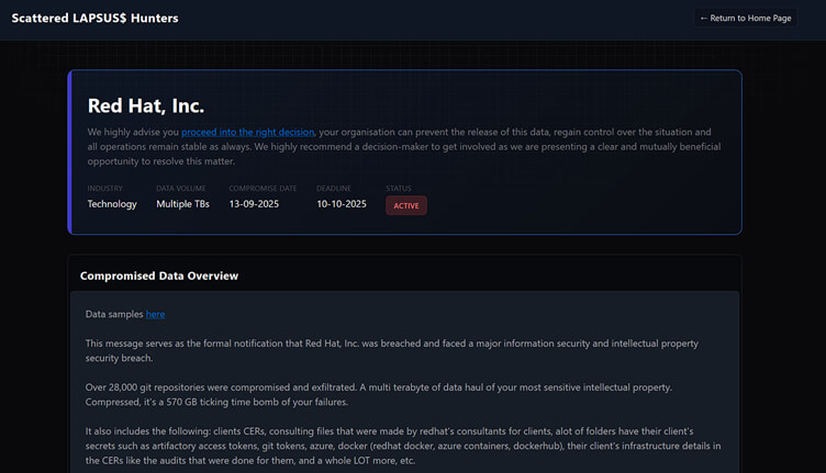 Red Hat Consulting vazamento de dados.