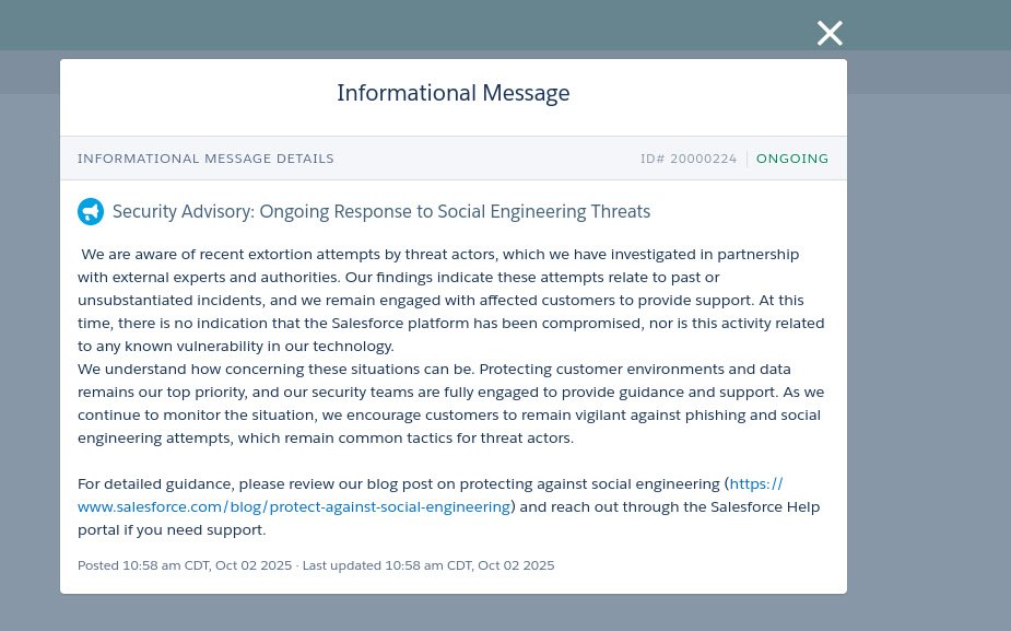 Ccattered Lapsus Hunters Salesforce comunicado.