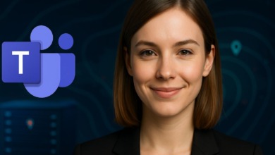 Teams vai detectar automaticamente sua localização pelo Wi-Fi corporativo.