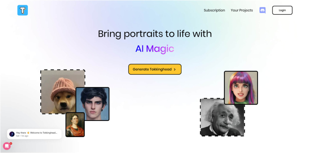 YEPIC AI inteligência artificial para criar avatar animado.