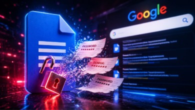 Documentos no Google Docs expõem senhas nos resultados de busca.