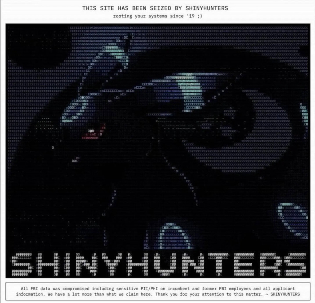 Portal de vagas do FBI é atacado pelo grupo hacker ShinyHunters.